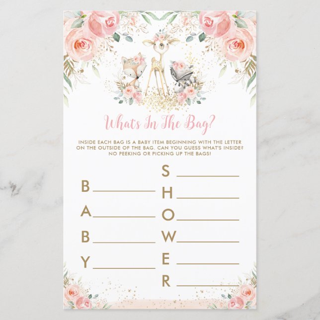 Skogsdjur Rosa Blommig Vad finns i påsen Lek (Framsida)