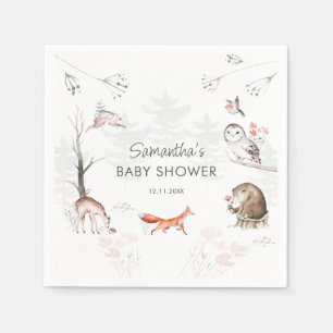 Skogsdjur - Rustic Forest Baby Shower Pappersservett