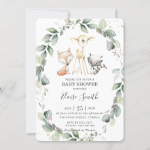 Skogsdjur Rustic Greenery Leafy Baby Shower