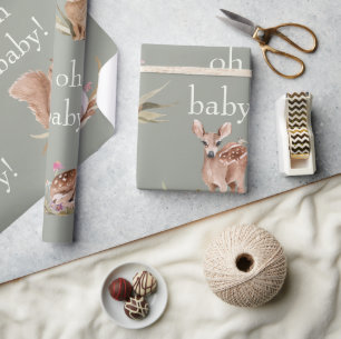 Skogsdjur Sage Oh Baby Wrapping Papper Presentpapper