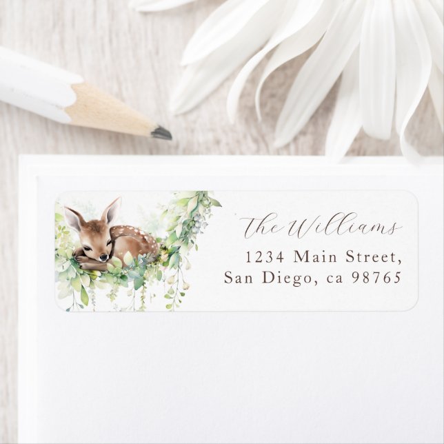Skogsdjur Skogenery Pojke Shower Returadress Etikett (Insitu)