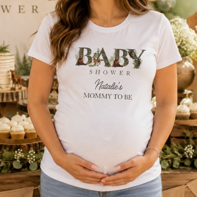 Skogsdjur Skogsmamma Baby Shower T Shirt (mommy to bee baby shower womens tshirts expecting pregnency nature outdoor woodland animals cute)