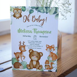Skogsdjur Skogsvänliga babyskor Inbjudningar