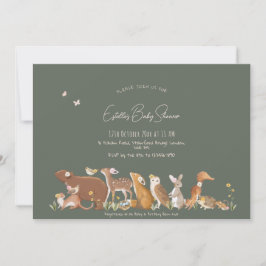 Skogsdjur Skogsvänliga babyskor Inbjudningar