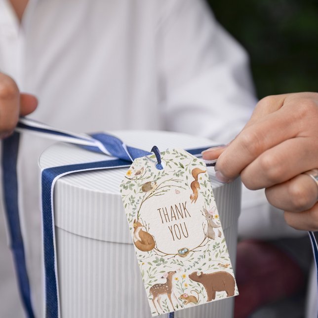 Skogsdjur Skogsvänliga babyskor Presentetikett (Skapare uppladdad)