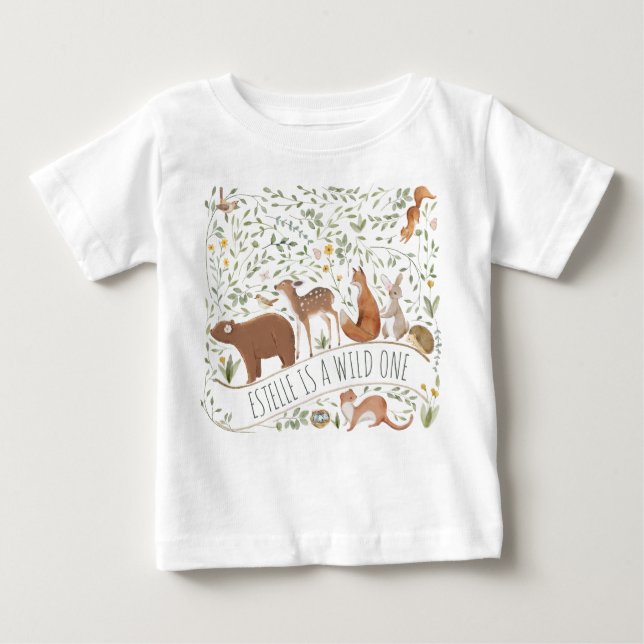 Skogsdjur Skogsvänliga babyskor T Shirt (Framsida)