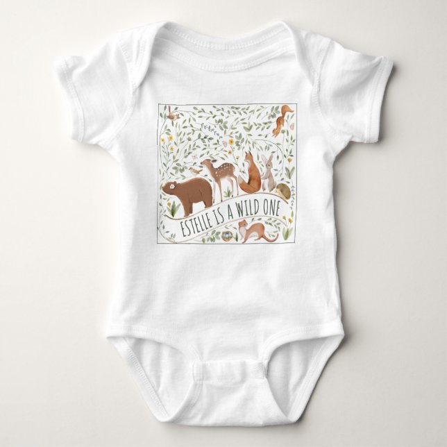 Skogsdjur Skogsvänliga babyskor T Shirt (Framsida)