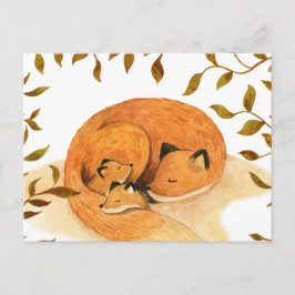 skogsdjur skogsväxt räv vykort