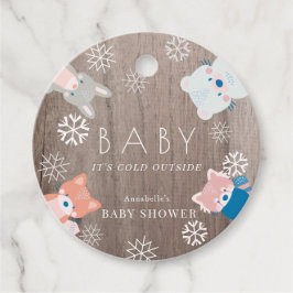 Skogsdjur Snöflake Wood Blue Baby Shower Gåvor Etiketter