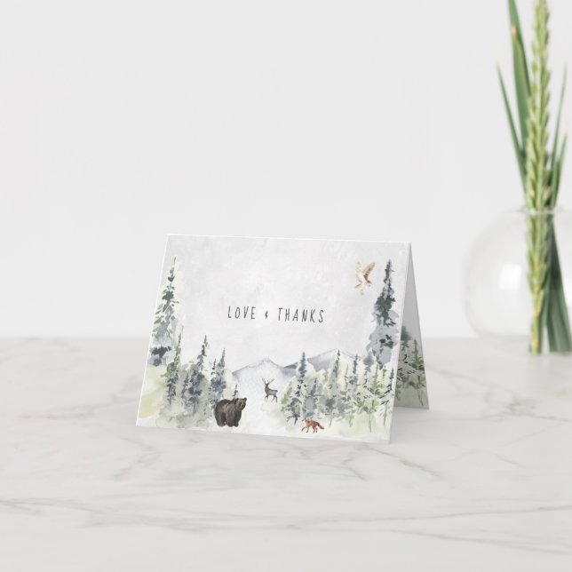 Skogsdjur | Tacken Skogskuvök Tack Kort (Framsida)