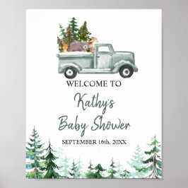 Skogsdjur Tallar Välkomstskylt Poster