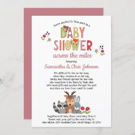 Skogsdjur tjej baby shower via posten inbjudningar