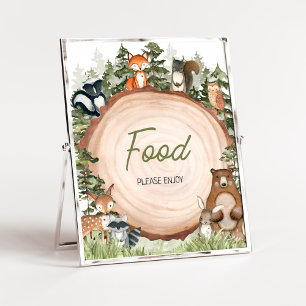 Skogsdjur Trä Slice Food Poster