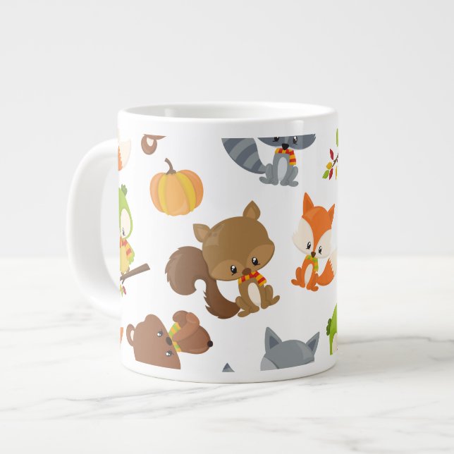 Skogsdjur, trädjur, skogsdjur, alla djur jumbo mugg (Framsida vänster)