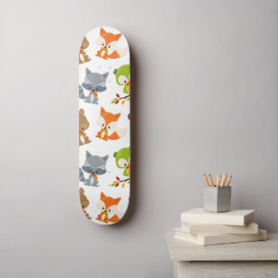 Skogsdjur, trädjur, skogsdjur, alla djur mini skateboard bräda 18,5 cm