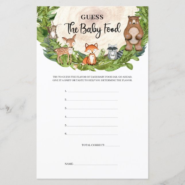 Skogsdjur träsnibb Gissa Babymaten (Framsida)