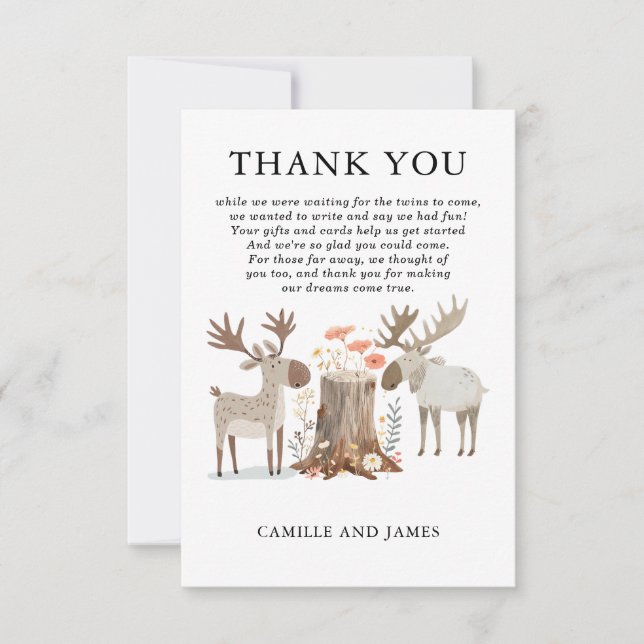 Skogsdjur - Twillingar Babyskor Tack (Framsida)