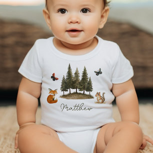 Skogsdjur - vattenfärgsbabyskor t shirt