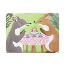 Skogsdjurs Picknick | Whimsisk Söt Vattenfärg