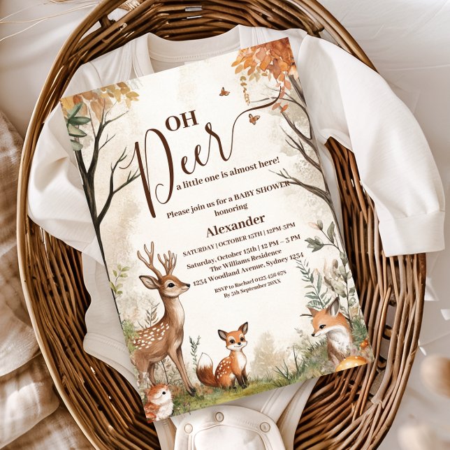Skogsdjurs Tvillingar Baby Shower Inbjudningar (Skapare uppladdad)