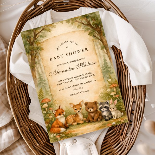 Skogsdjursbabyfest Inbjudningar (Skapare uppladdad)