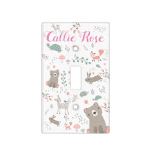 Skogsdjursglashat (Nursery Light Switch Plate)