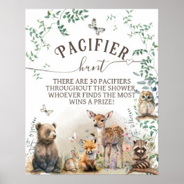 Skogsdjurskog, grönt babyvilt poster