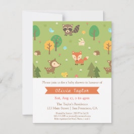 Skogsdjursmönster Baby Shower-inbjudningar Inbjudningar