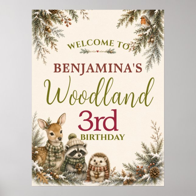 Skogsdjursvänner i hjortskogen firar 3-årsdag vint poster (Framsidan)