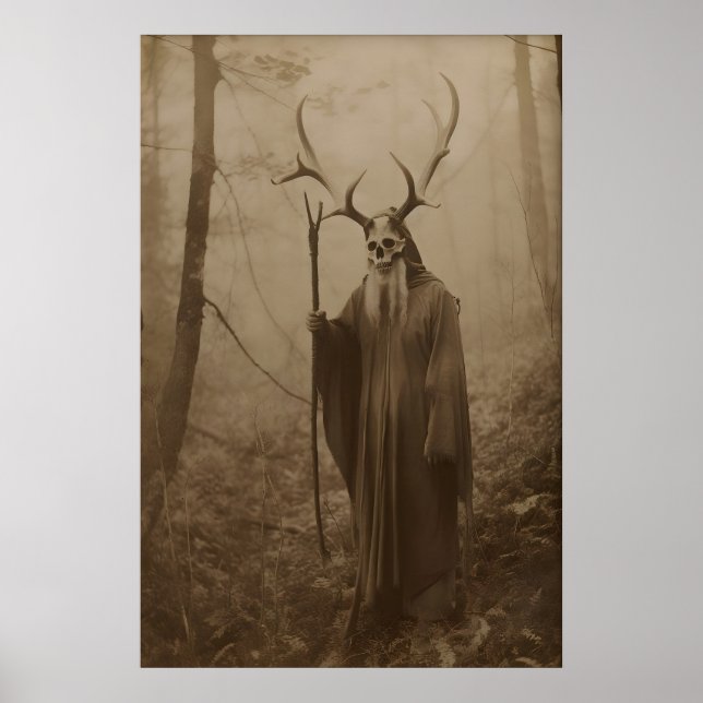 Skogsdruid, Vintagefotografi, Konst Poster (Framsidan)