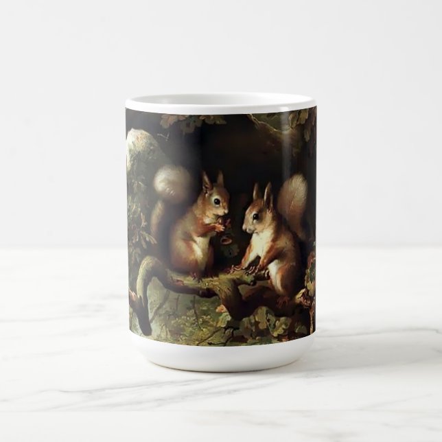 Skogsekorrar i Oak Träd Kaffemugg (Center)