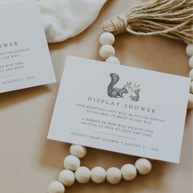 Skogsekorre Babyskor Visning Shower Tilläggskort (Skapare uppladdad)