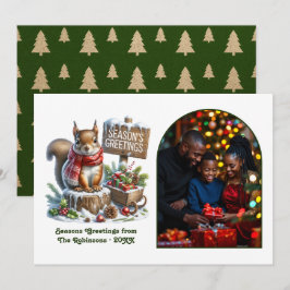 SkogsEkorre Rustik JulskogsFoto Julkort