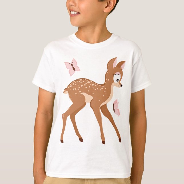 Skogserien lismar bebishjortflickan tee shirt (Framsida)
