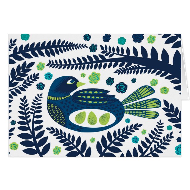 skogsfågel hälsningskort (Framsidan Horizontal)