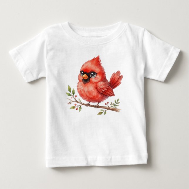 Skogsfågel-Söt Kardinal T Shirt (Framsida)