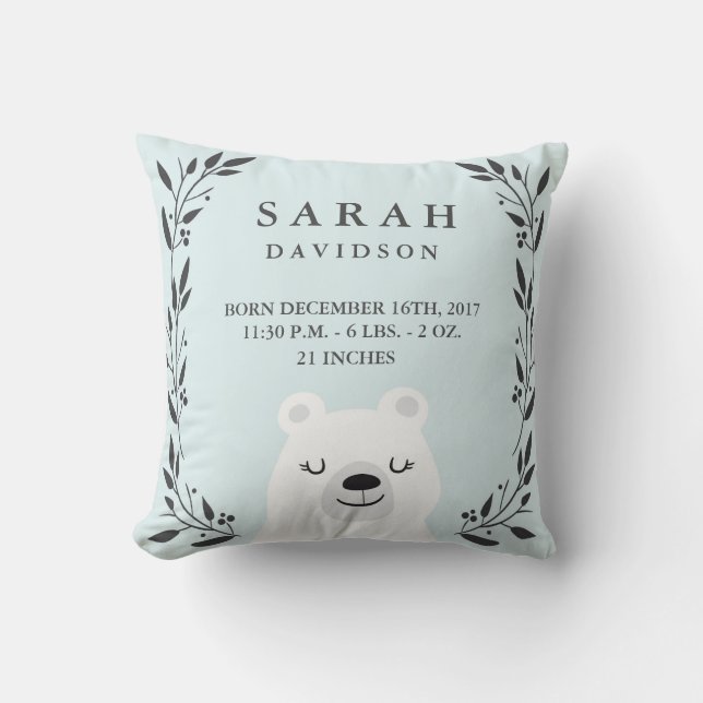 Skogsfågelvilt - Bear Nursery Pillow Kudde (Framsida)