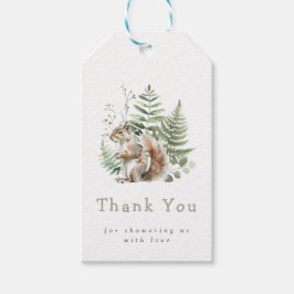 Skogsfärgsfärgsekorrekornbabyskor Presentetikett