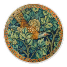 Skogsfasan Blå Gröna blad Jugendstil