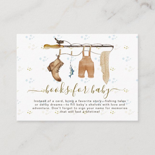 Skogsfisketema Böcker för Baby Shower Kort  (Framsida)