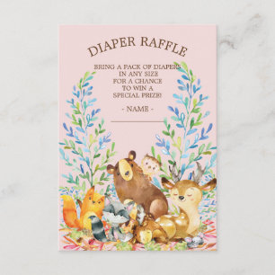 Skogsflickor Babyskor Diaper Raffle Biljett Inbjudningar