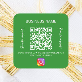 Skogsföretagets grönt namn qr-kodinstagram fyrkantigt klistermärke