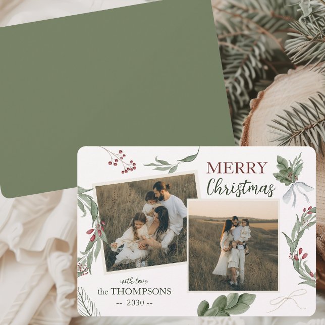 Skogsförstorad jul av skogsvattenfärg julkort (Skapare uppladdad)