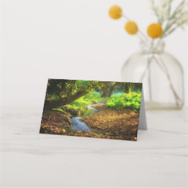 Skogsfoto för Bäck vackra naturområde Placeringskort