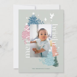 Skogsfoto från Merry & Bright Pastel Julgran Julkort