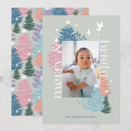 Skogsfoto från Merry & Bright Pastel Julgran Julkort