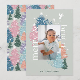 Skogsfoto från Merry & Bright Pastel Julgran Julkort