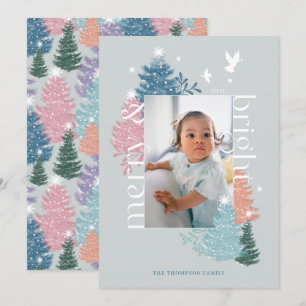 Skogsfoto från Merry & Bright Pastel Julgran Julkort