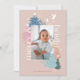 Skogsfoto från Merry & Bright Pastel Julgran Julkort