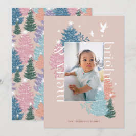 Skogsfoto från Merry & Bright Pastel Julgran Julkort